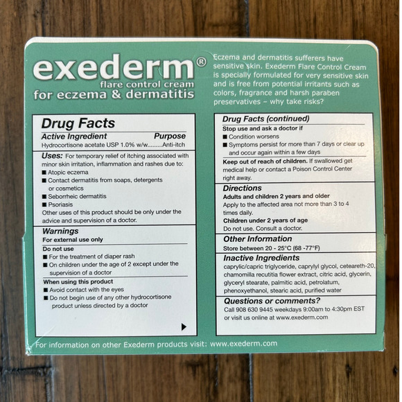 Exederm Flare Control Cream for Eczema & Dermatitis Anti-Itch 2oz (10/25) x1 - Picture 5 of 5